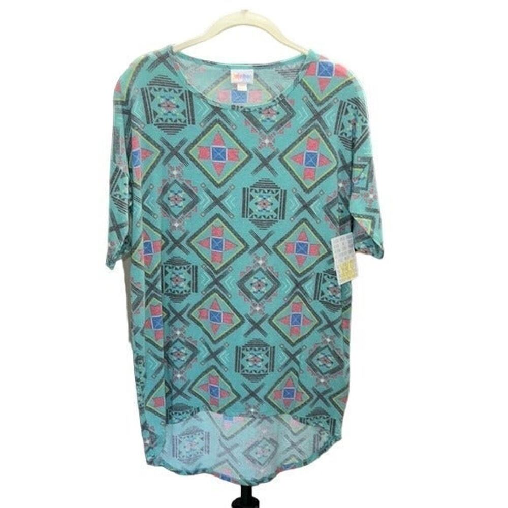 2XS XXS Tunic Hi Low Southwestern Seafoam NWT LuLaRoe Irma Top Geometric Casual